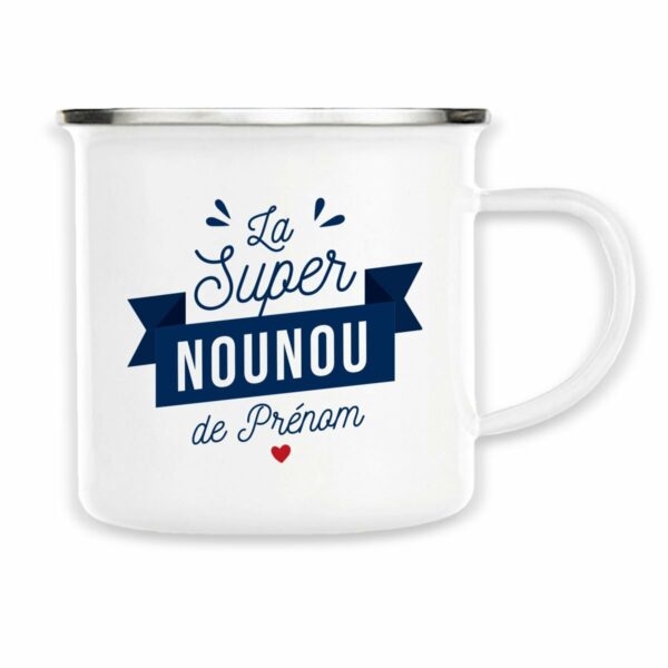 Cadeau assmat, mug Super nounou personnalisé avec prénom de l'enfant