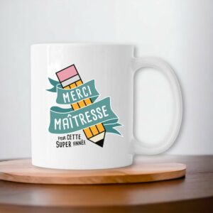 Mug Merci maîtresse, idée cadeau maîtresse fin d'année, tasse