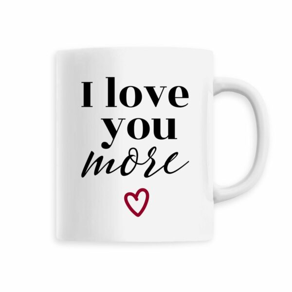 Mug je t'aime plus, idée cadeau amour, couple, i love u more