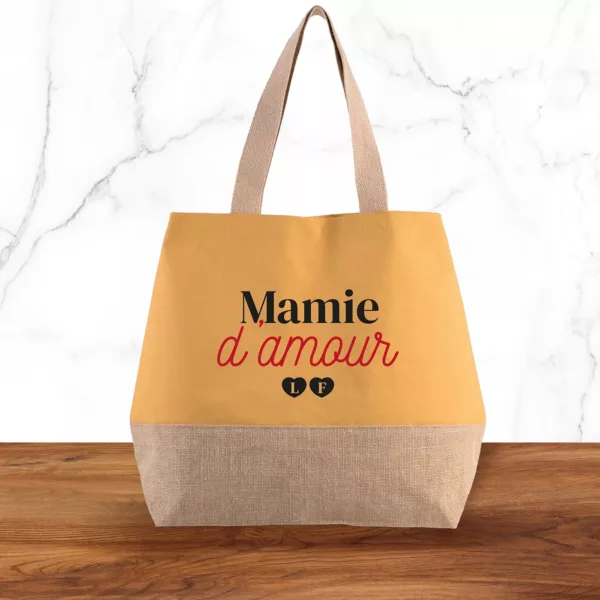 Sac cabas personnalisé Mamie d'amour avec initiales – Image 4