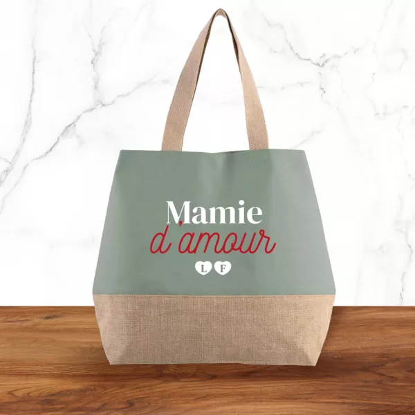 Sac cabas personnalisé Mamie d'amour avec initiales – Image 6