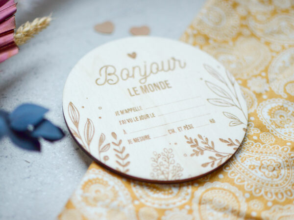 Carte de naissance à remplir en bois – Image 4